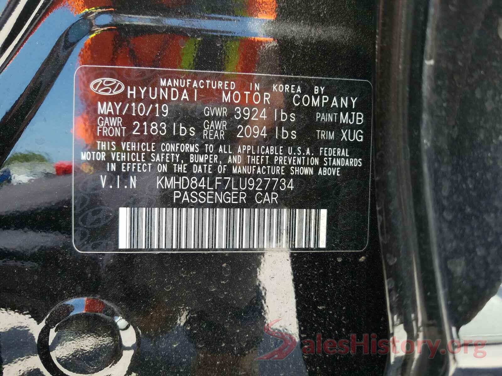 KMHD84LF7LU927734 2020 HYUNDAI ELANTRA