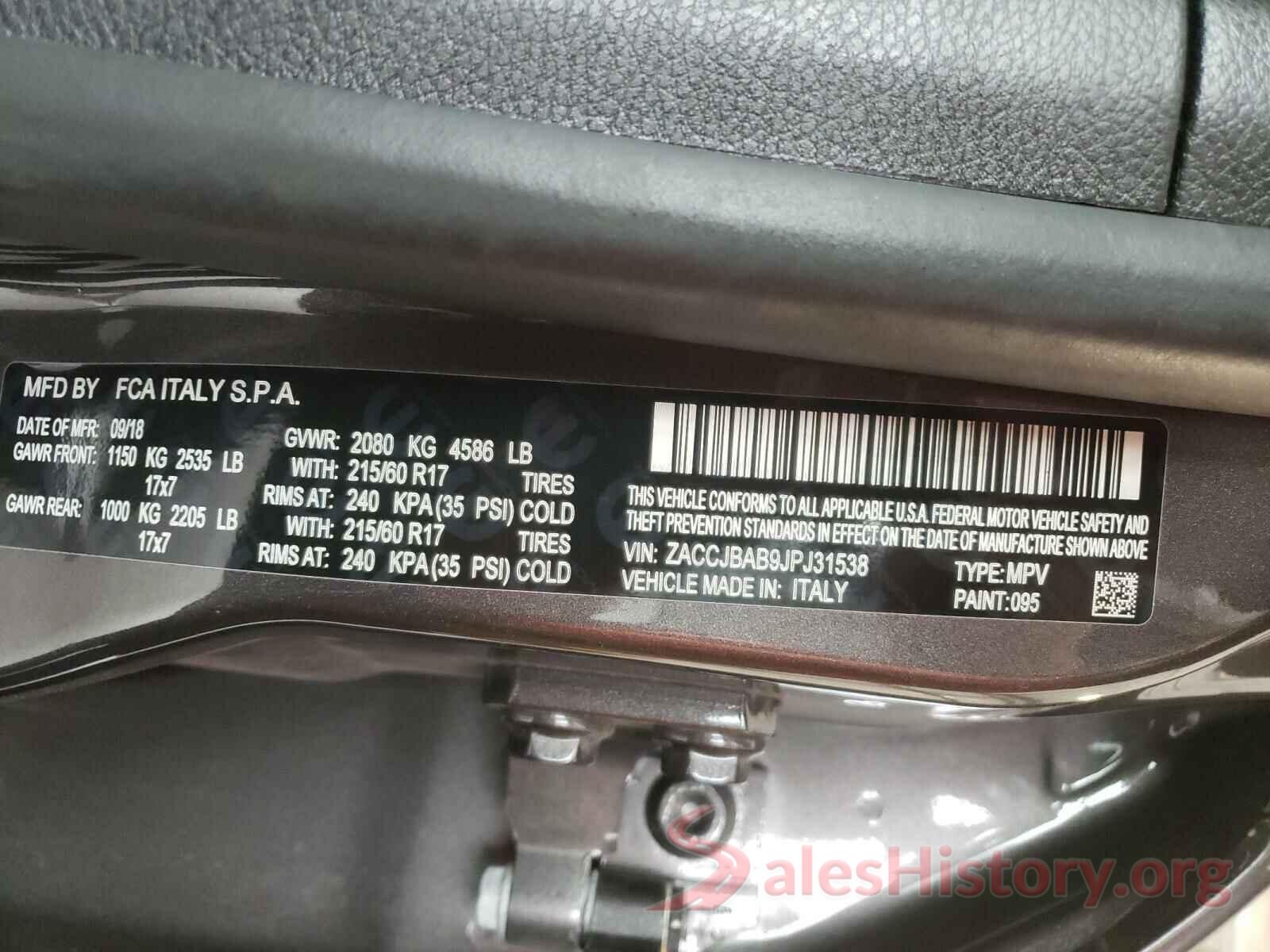 ZACCJBAB9JPJ31538 2018 JEEP RENEGADE