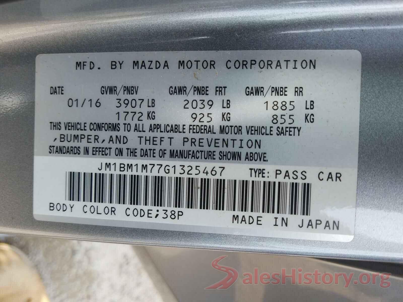 JM1BM1M77G1325467 2016 MAZDA 3