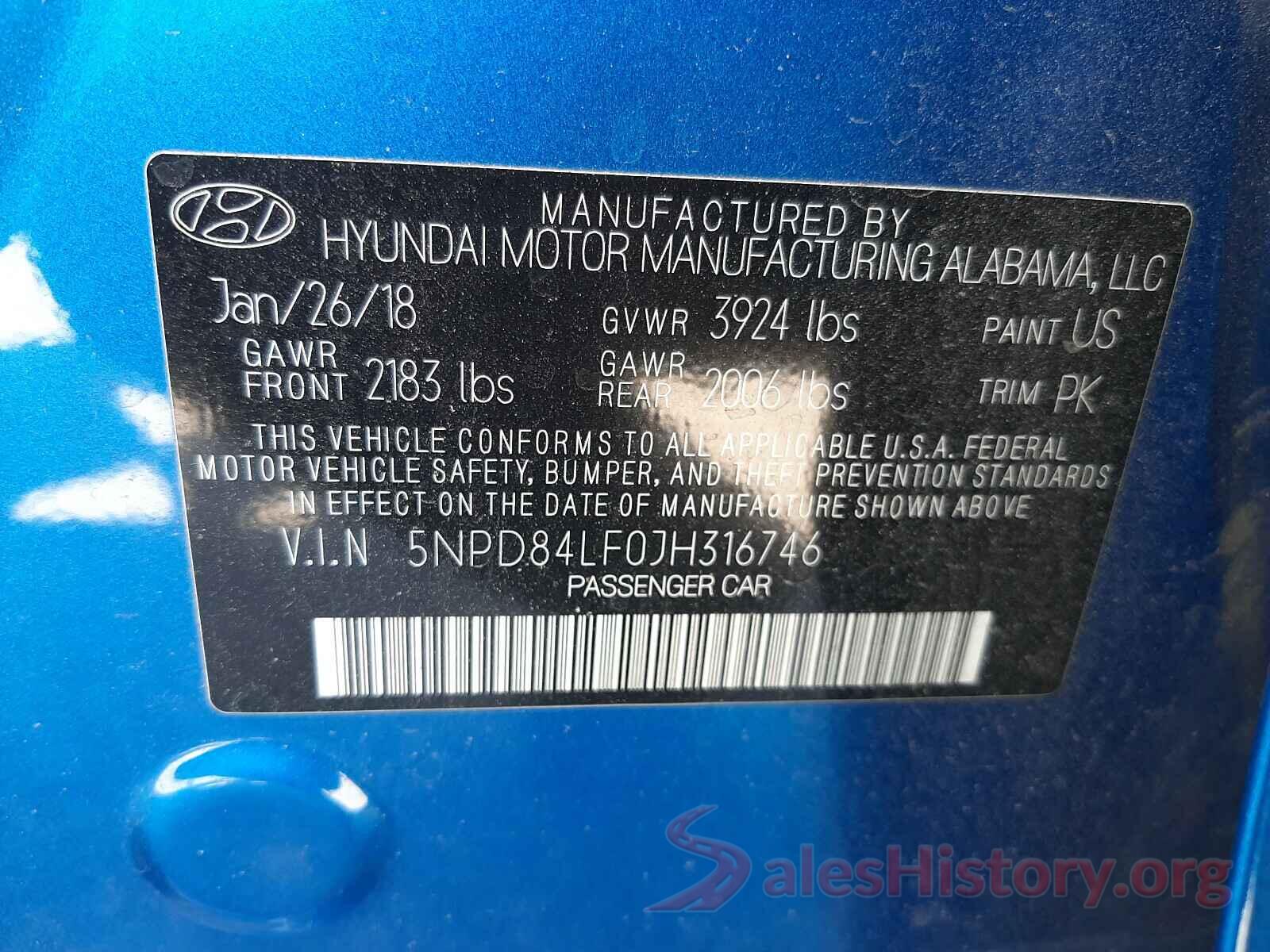 5NPD84LF0JH316746 2018 HYUNDAI ELANTRA