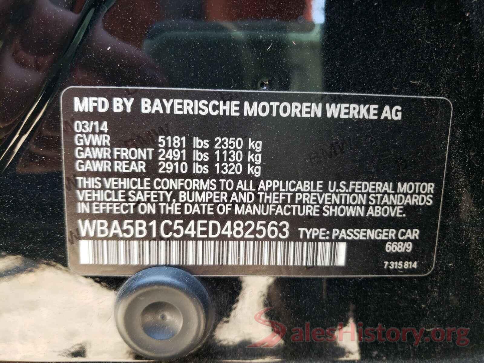 WBA5B1C54ED482563 2014 BMW 5 SERIES