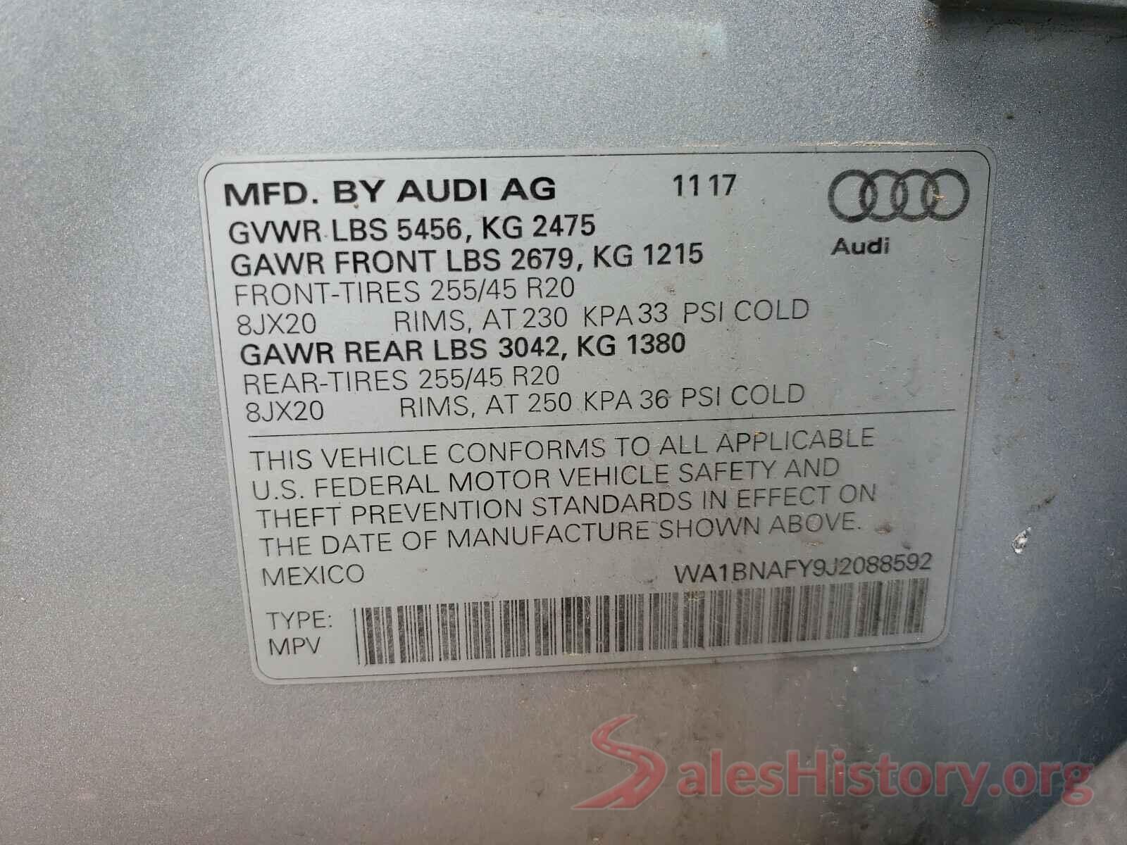 WA1BNAFY9J2088592 2018 AUDI Q5