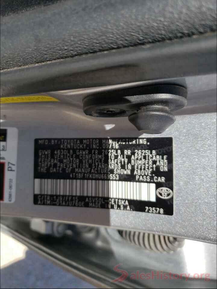 4T1BF1FK0HU669553 2017 TOYOTA CAMRY