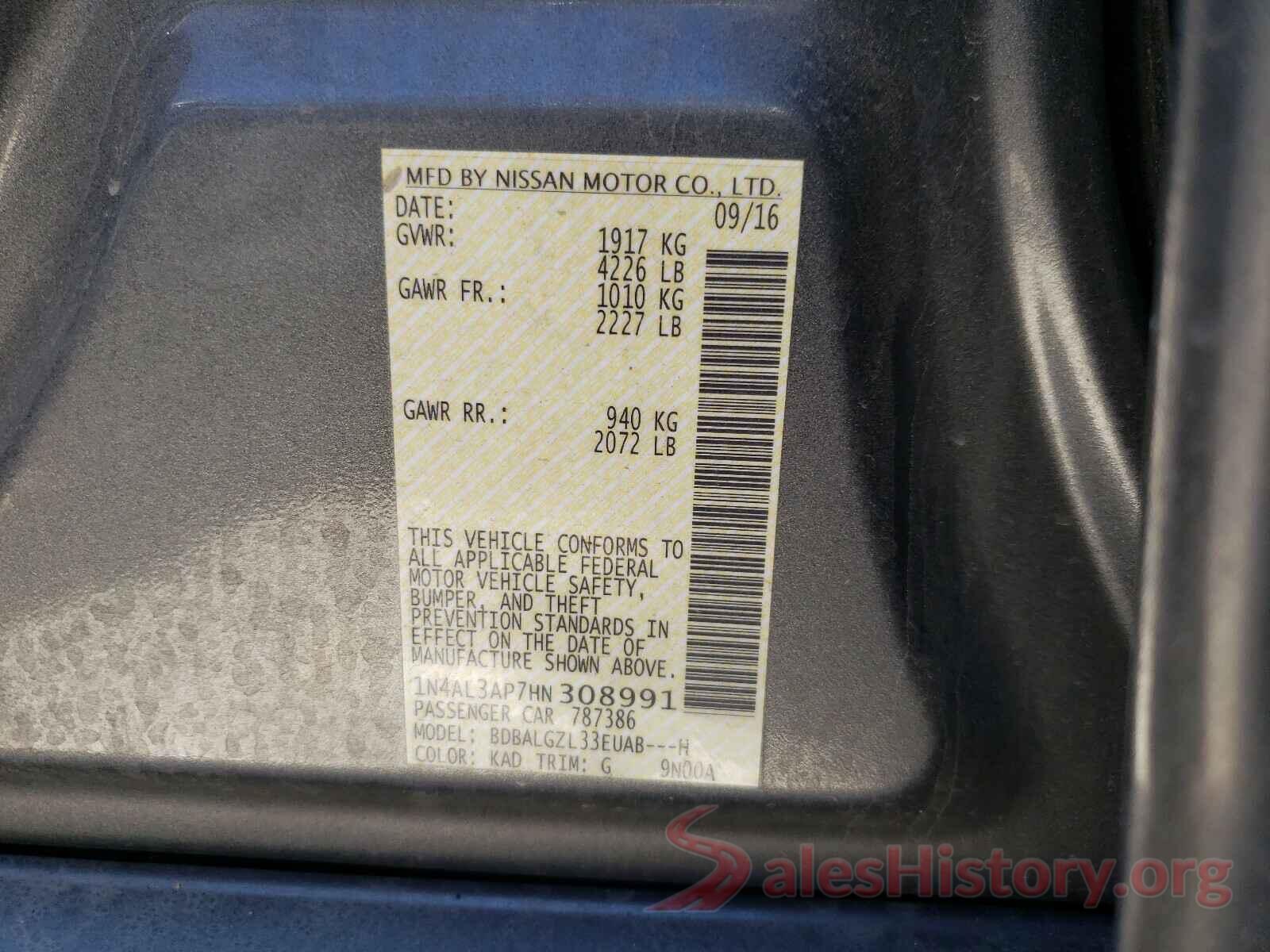 1N4AL3AP7HN308991 2017 NISSAN ALTIMA