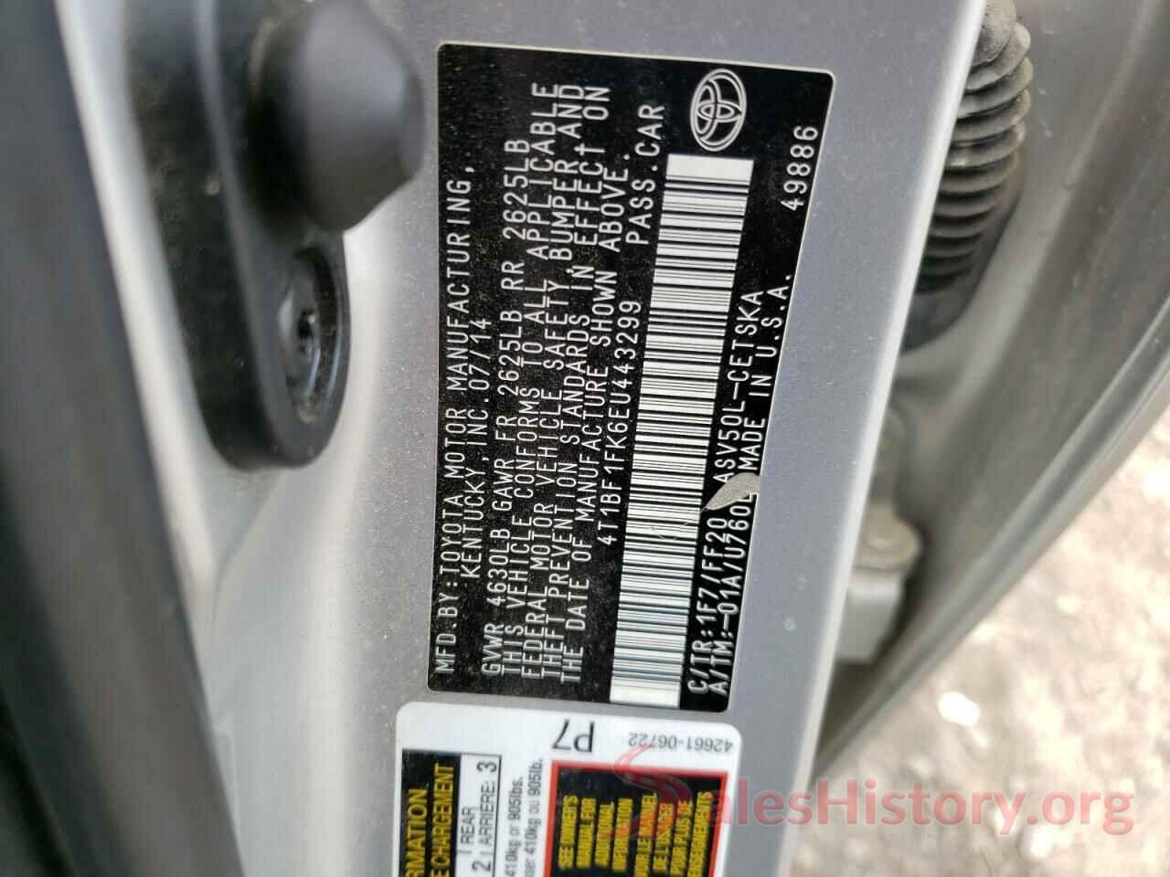 4T1BF1FK6EU443299 2014 TOYOTA CAMRY