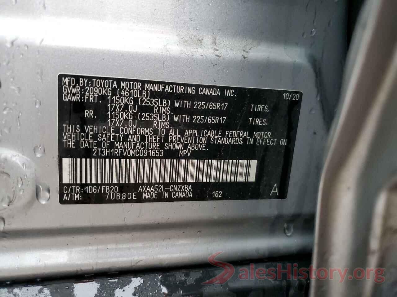 2T3H1RFV0MC091653 2021 TOYOTA RAV4