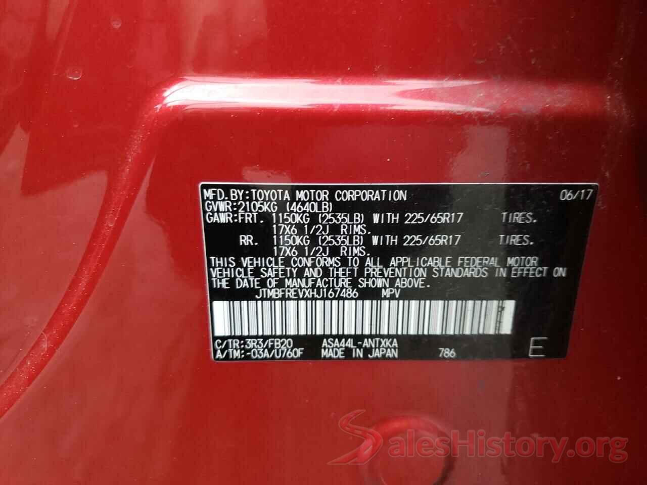 JTMBFREVXHJ167486 2017 TOYOTA RAV4