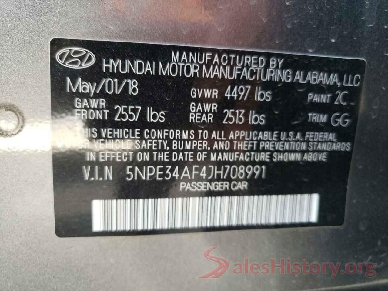 5NPE34AF4JH708991 2018 HYUNDAI SONATA