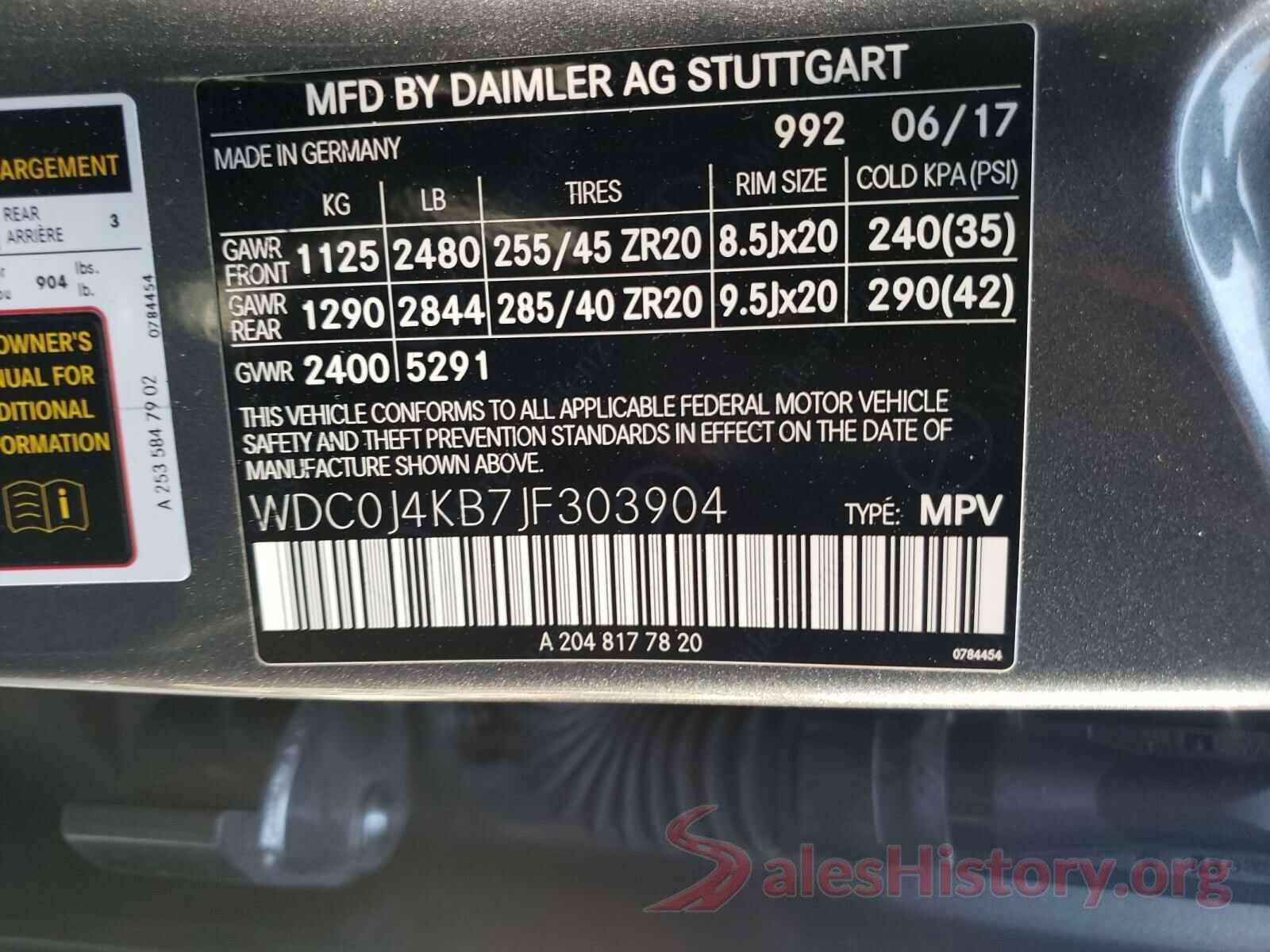 WDC0J4KB7JF303904 2018 MERCEDES-BENZ G CLASS