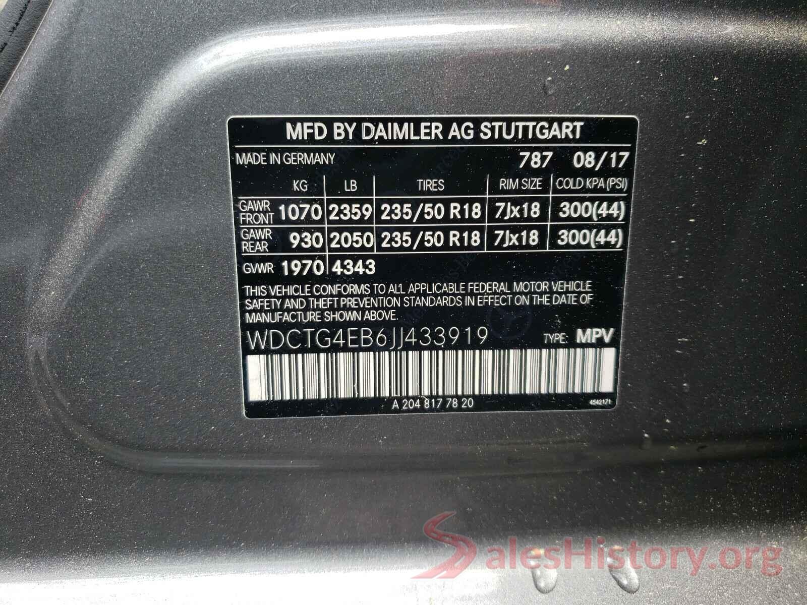 WDCTG4EB6JJ433919 2018 MERCEDES-BENZ G CLASS