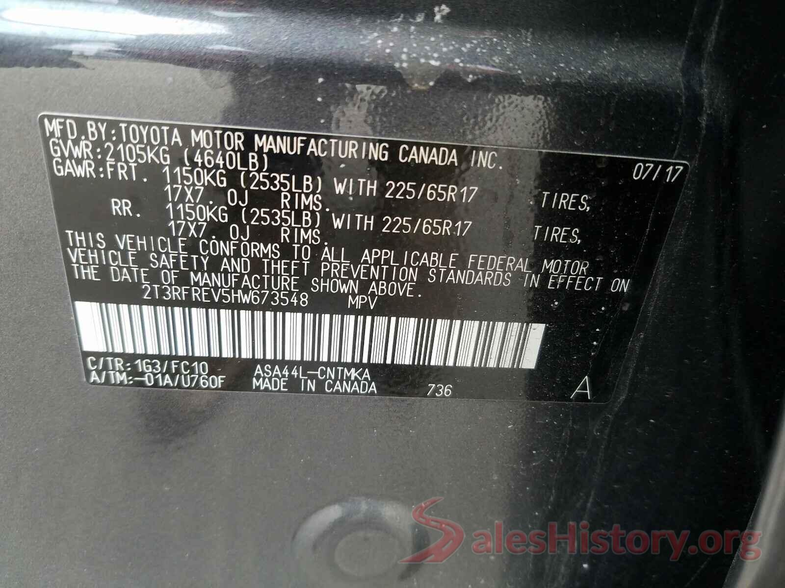 2T3RFREV5HW673548 2017 TOYOTA RAV4