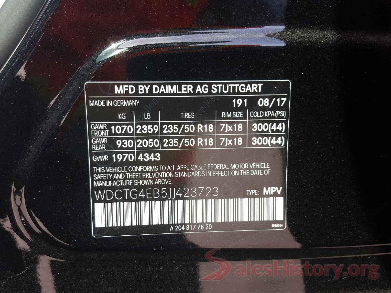 WDCTG4EB5JJ423723 2018 MERCEDES-BENZ G CLASS