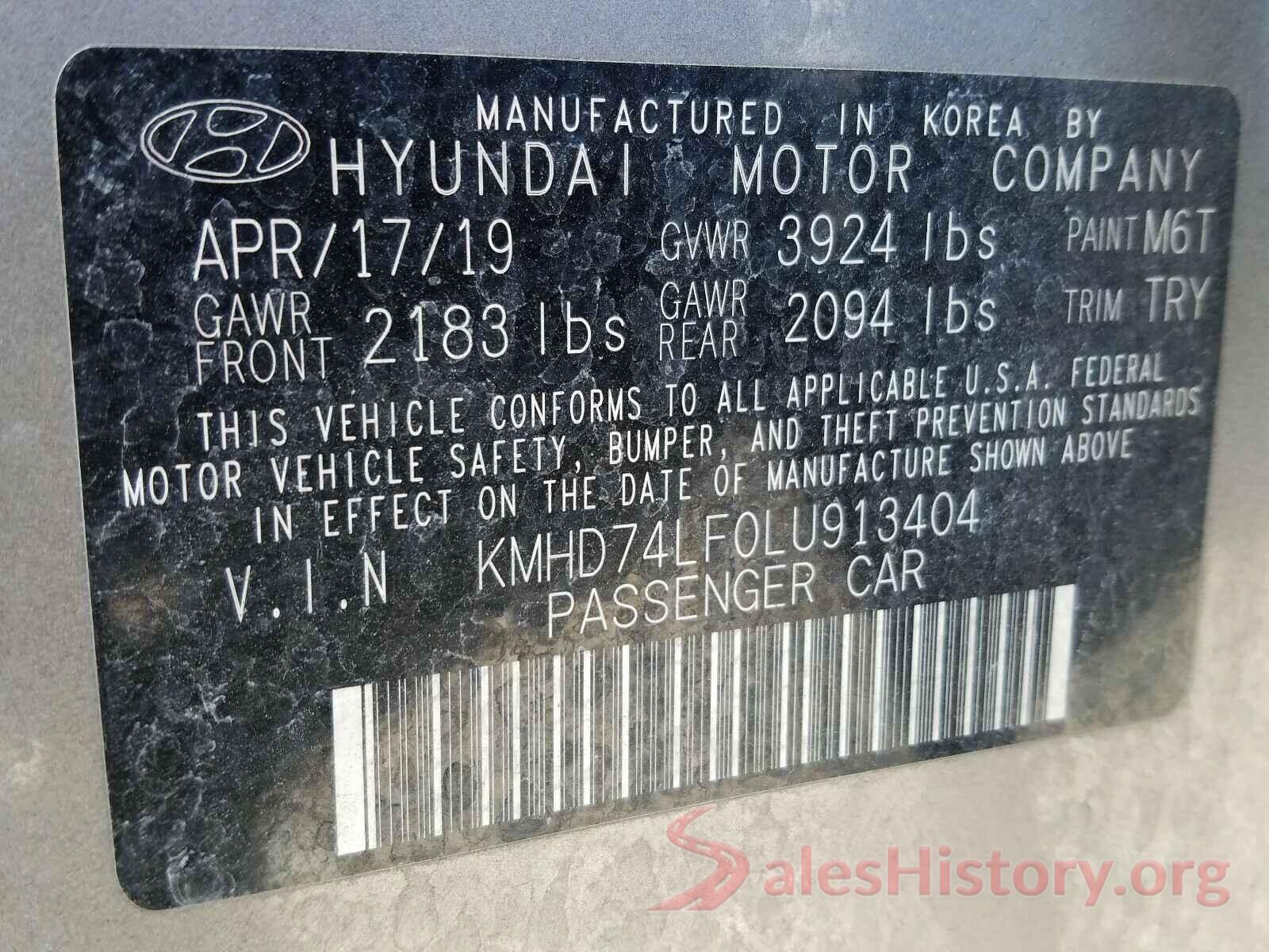 KMHD74LF0LU913404 2020 HYUNDAI ELANTRA