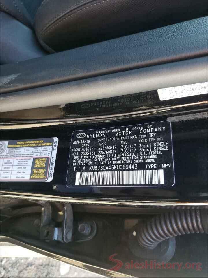 KM8J3CA46KU069443 2019 HYUNDAI TUCSON