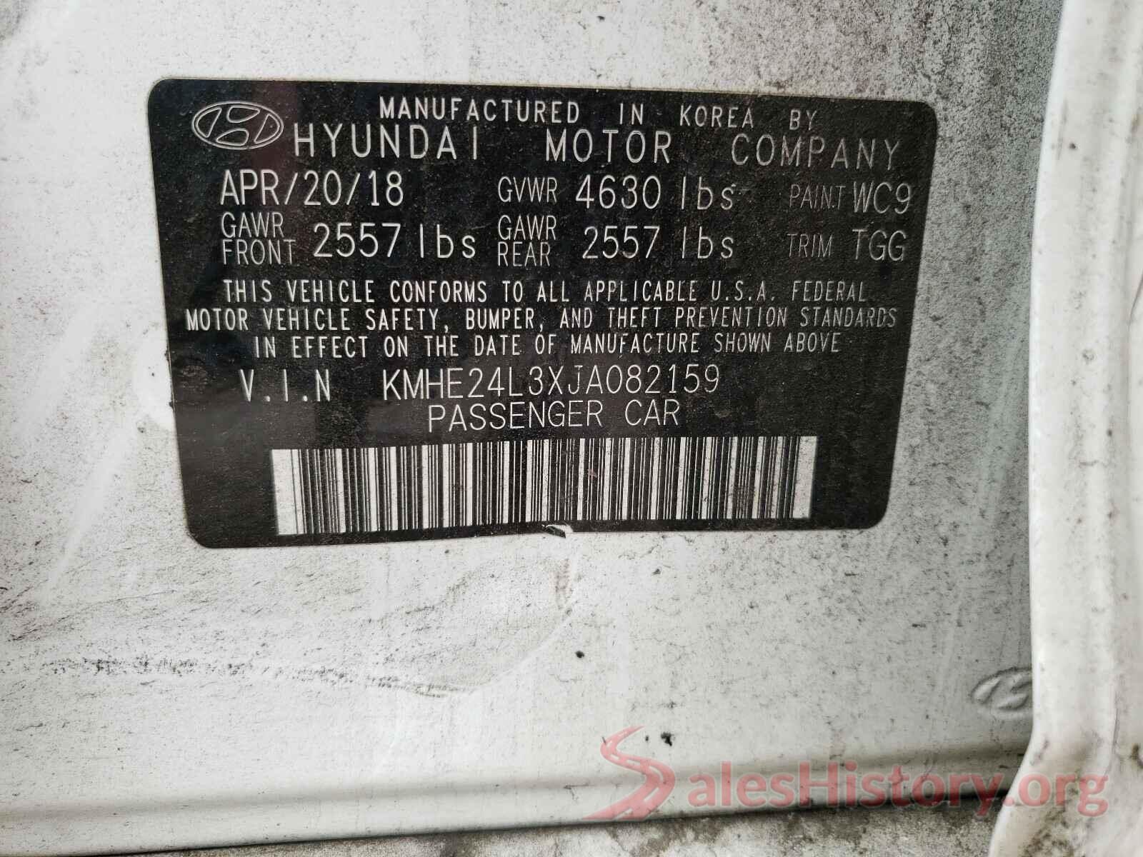 KMHE24L3XJA082159 2018 HYUNDAI SONATA