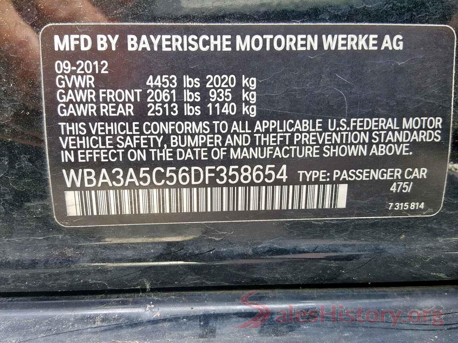 WBA3A5C56DF358654 2013 BMW 328 I