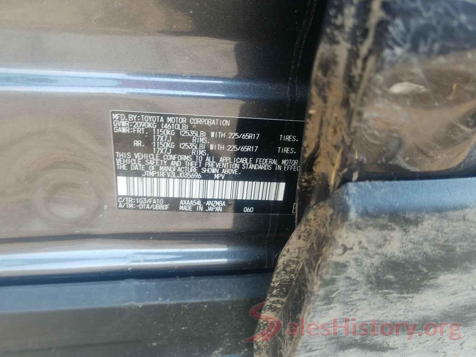 JTMP1RFV3LJ035696 2020 TOYOTA RAV4