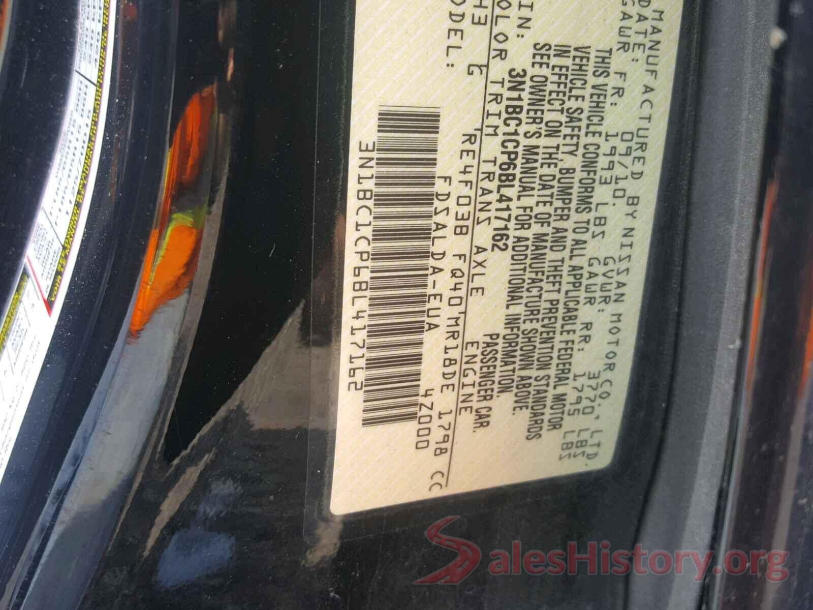 3N1BC1CP6BL417162 2011 NISSAN VERSA