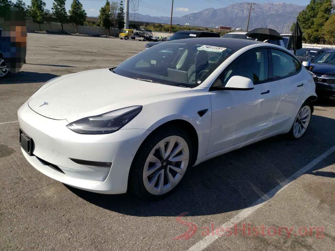 5YJ3E1EB8NF187981 2022 TESLA MODEL 3