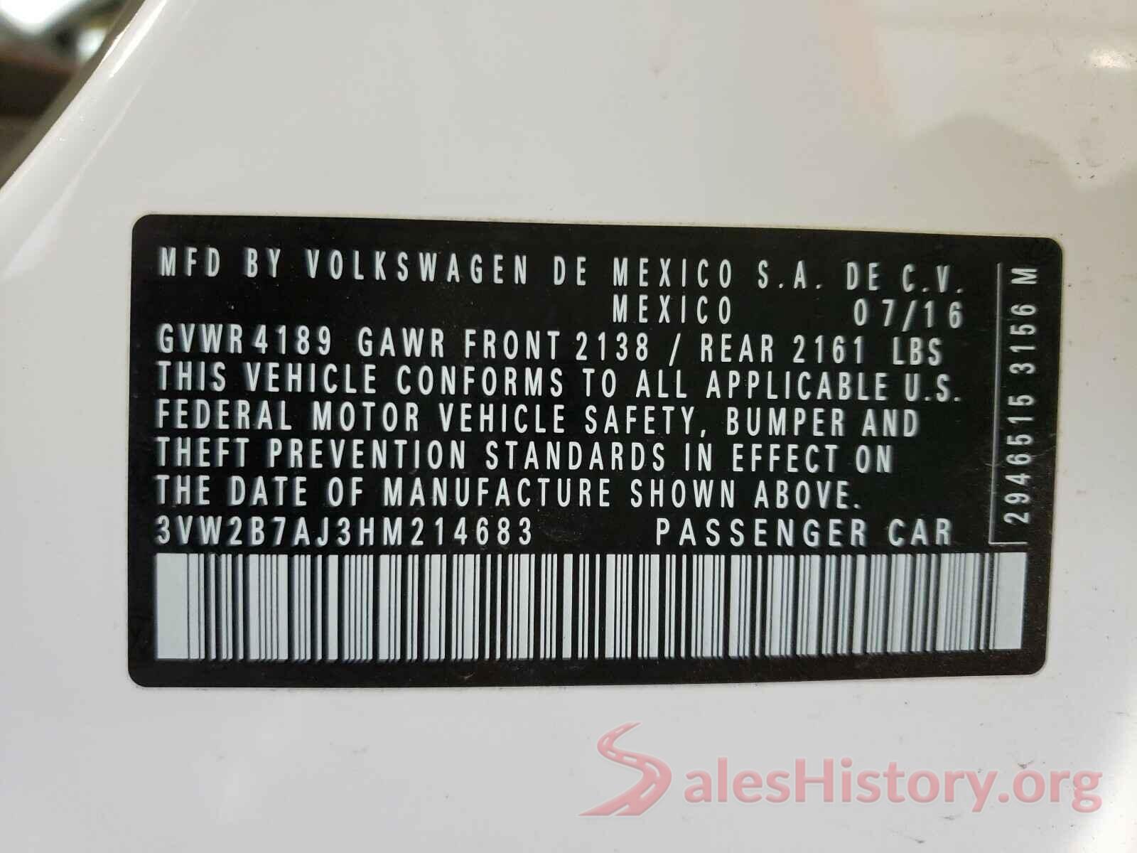 3VW2B7AJ3HM214683 2017 VOLKSWAGEN JETTA