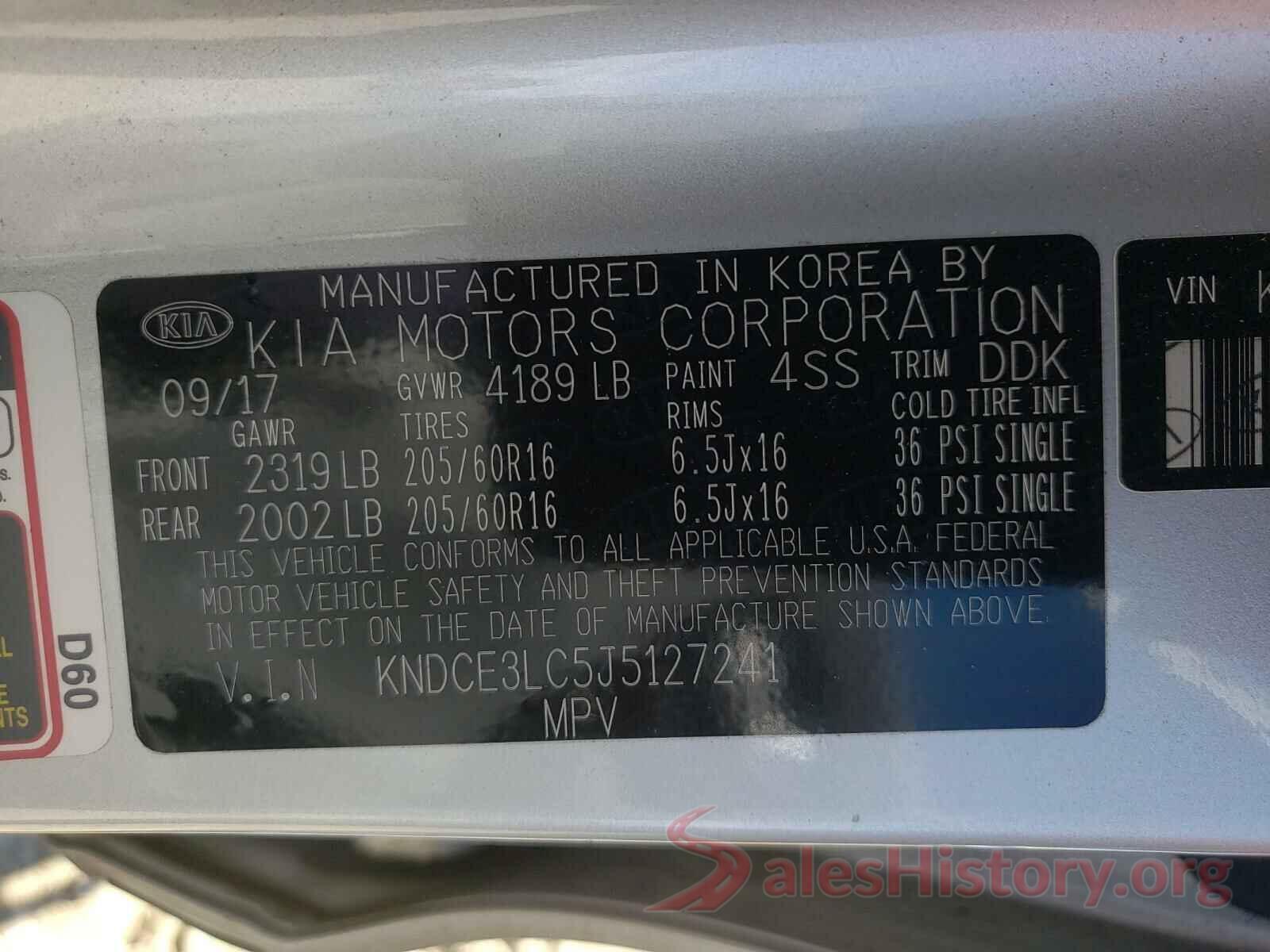 KNDCE3LC5J5127241 2018 KIA NIRO