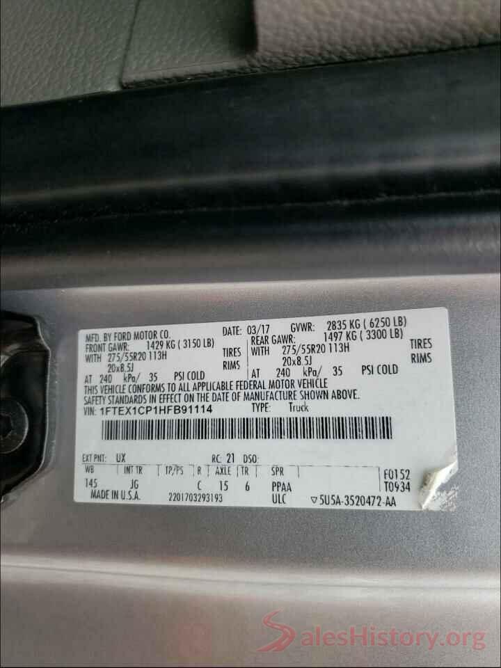 1FTEX1CP1HFB91114 2017 FORD F150