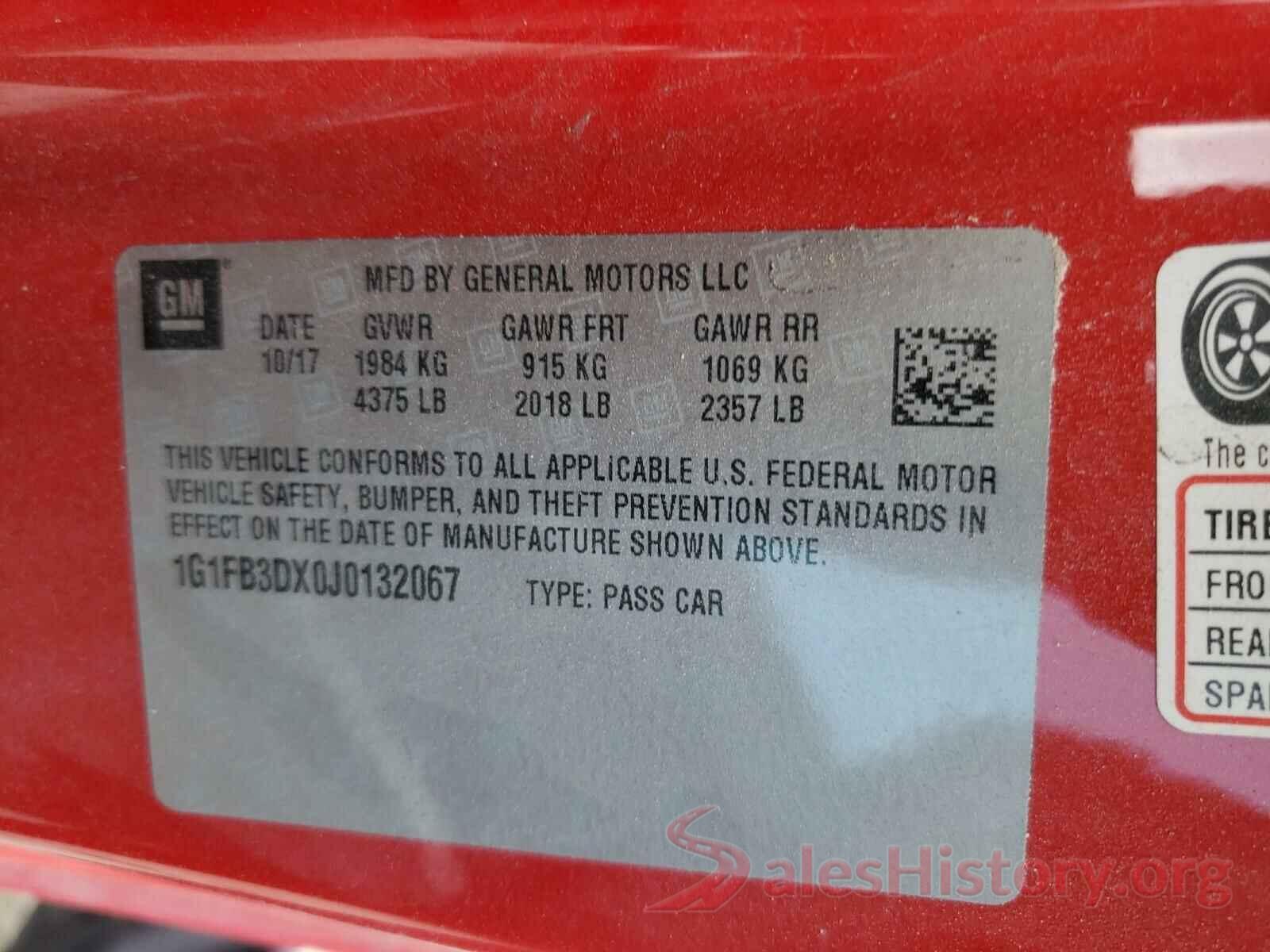 1G1FB3DX0J0132067 2018 CHEVROLET CAMARO