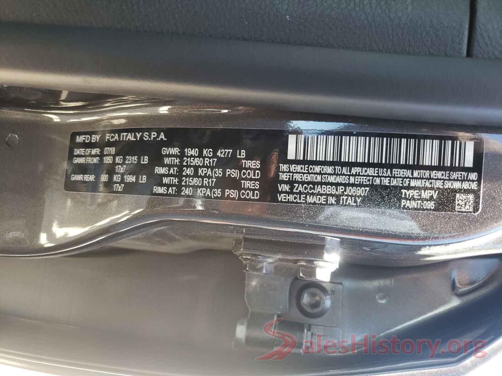 ZACCJABB9JPJ06907 2018 JEEP RENEGADE