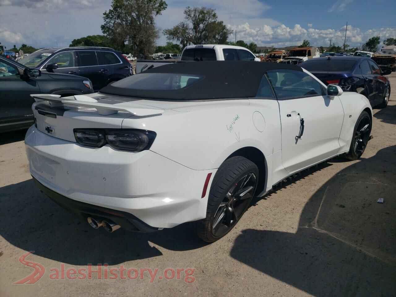 2022 CHEVROLET CAMARO VIN 1G1FH3D73N0100699, rear 3/4 view