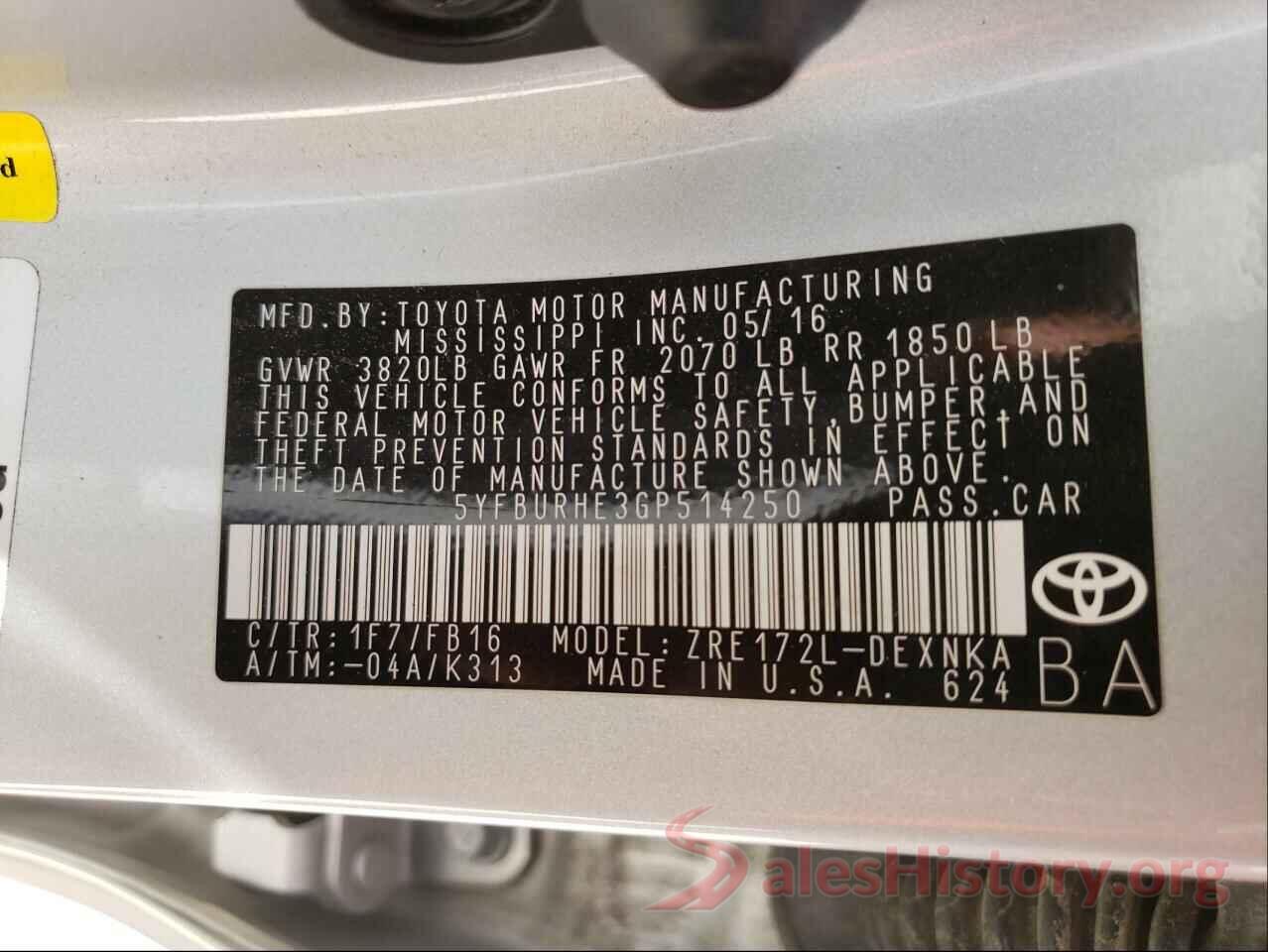 5YFBURHE3GP514250 2022 TOYOTA COROLLA