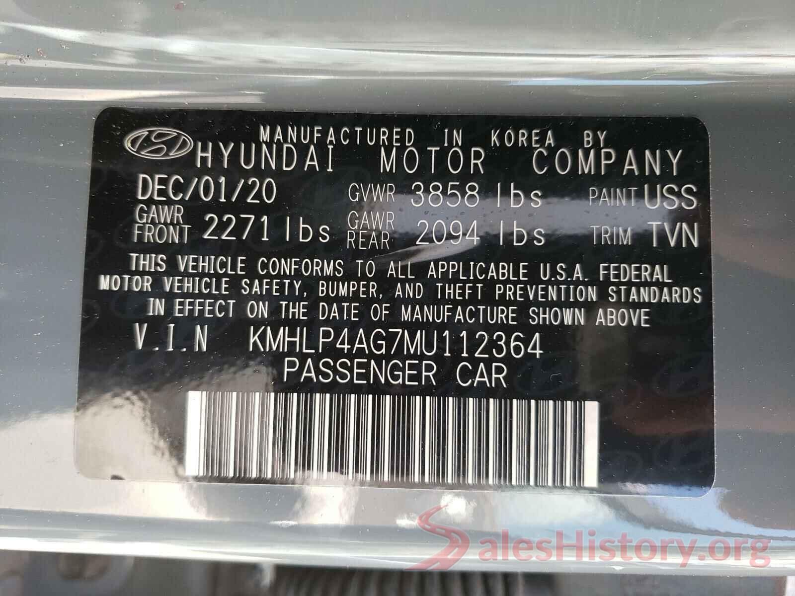 KMHLP4AG7MU112364 2021 HYUNDAI ELANTRA