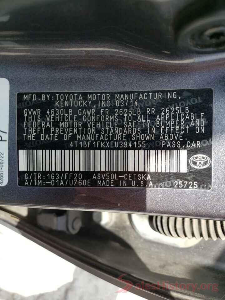 4T1BF1FKXEU394155 2014 TOYOTA CAMRY