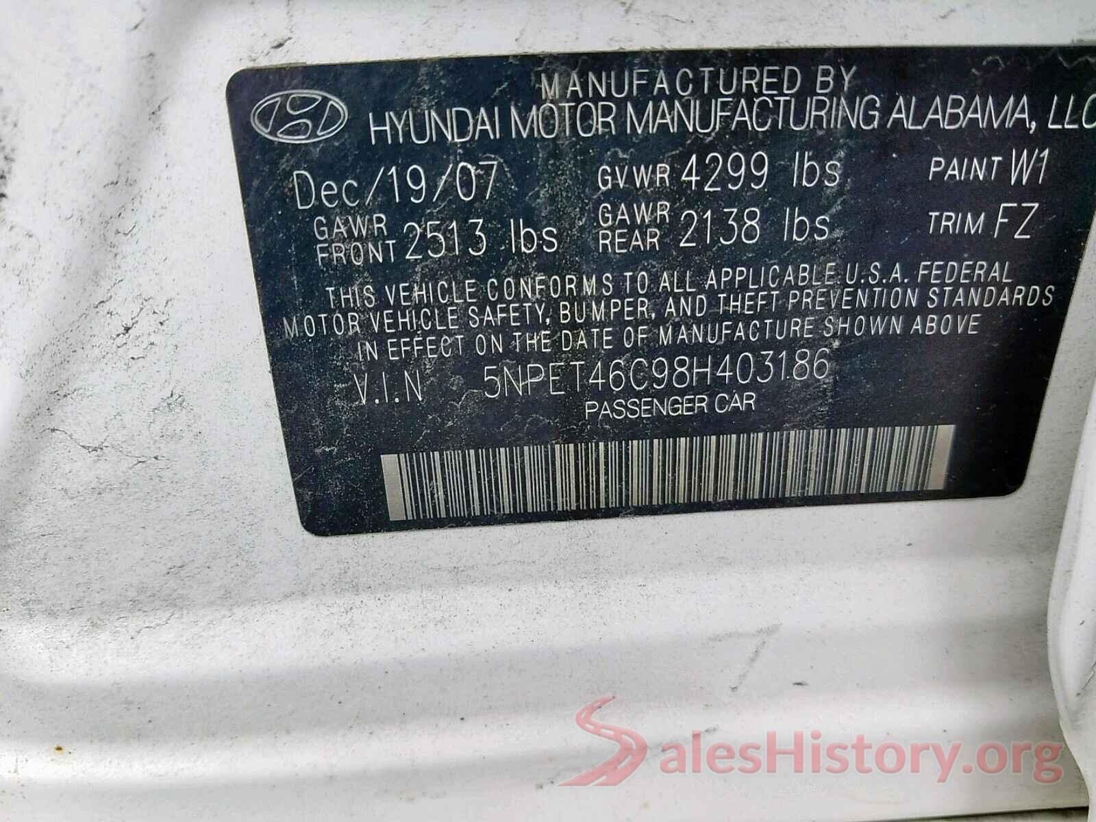 5NPET46C98H403186 2008 HYUNDAI SONATA