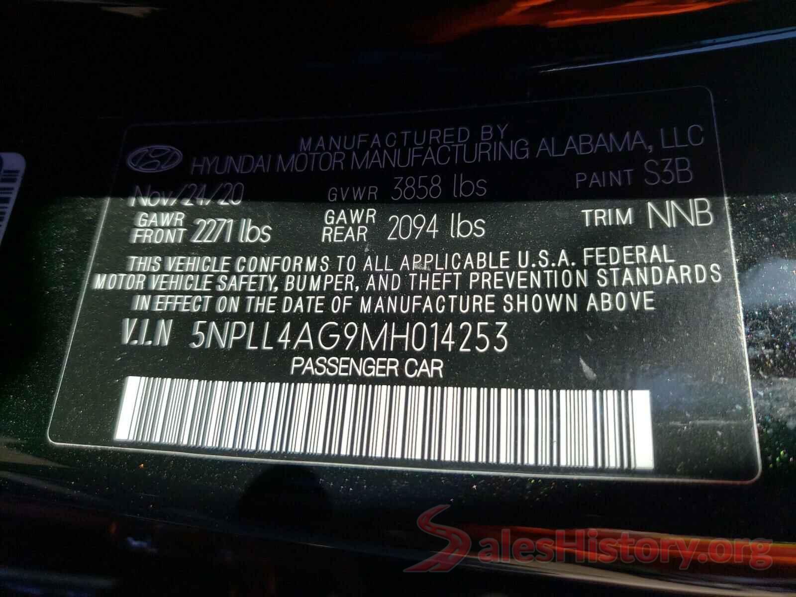 5NPLL4AG9MH014253 2021 HYUNDAI ELANTRA