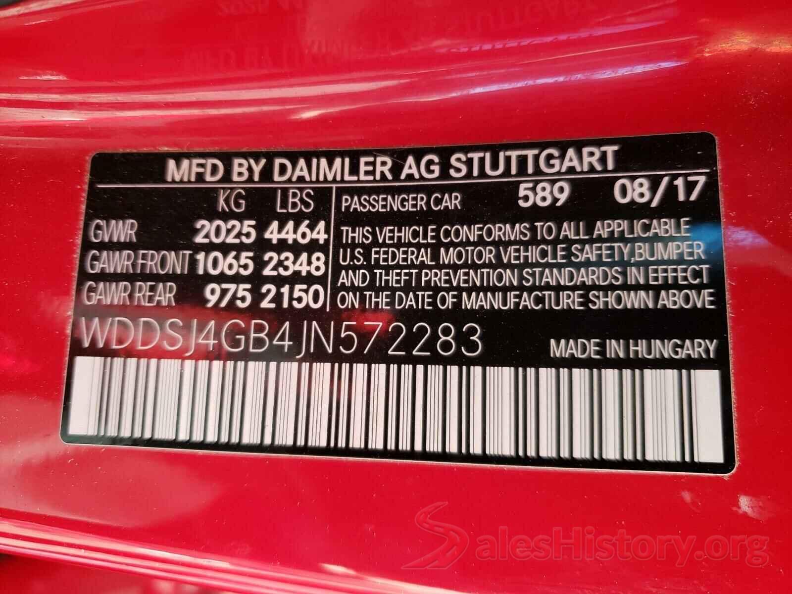 WDDSJ4GB4JN572283 2018 MERCEDES-BENZ C CLASS