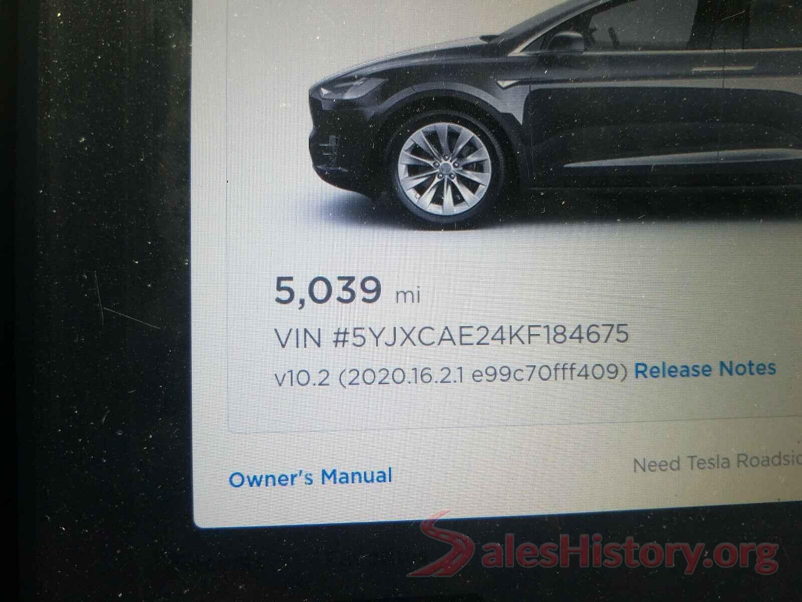 5YJXCAE24KF184675 2019 TESLA MODEL X