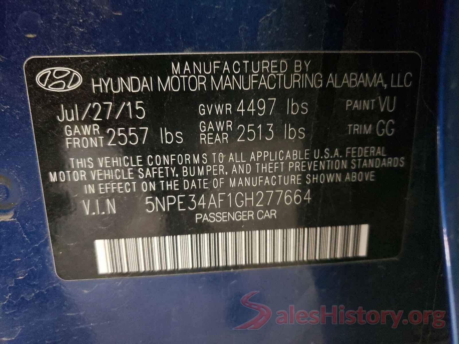 5NPE34AF1GH277664 2016 HYUNDAI SONATA