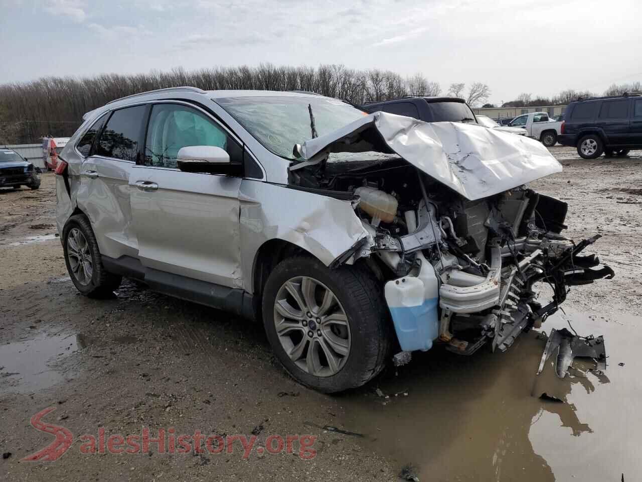 2019 FORD EDGE VIN 2FMPK4K95KBB66507, rear 3/4 view