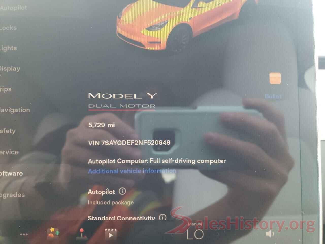 7SAYGDEF2NF520649 2022 TESLA MODEL Y