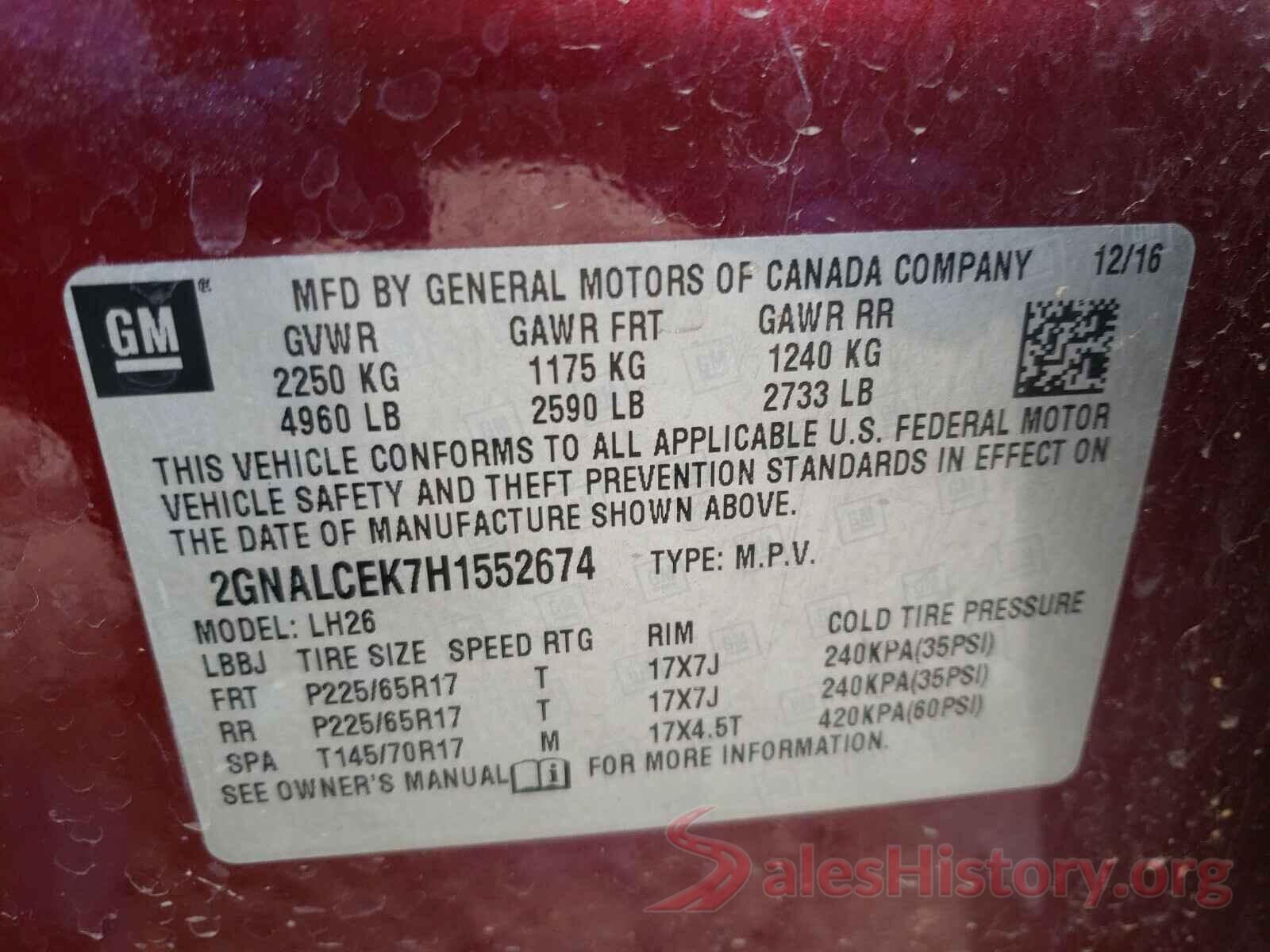 2GNALCEK7H1552674 2017 CHEVROLET EQUINOX