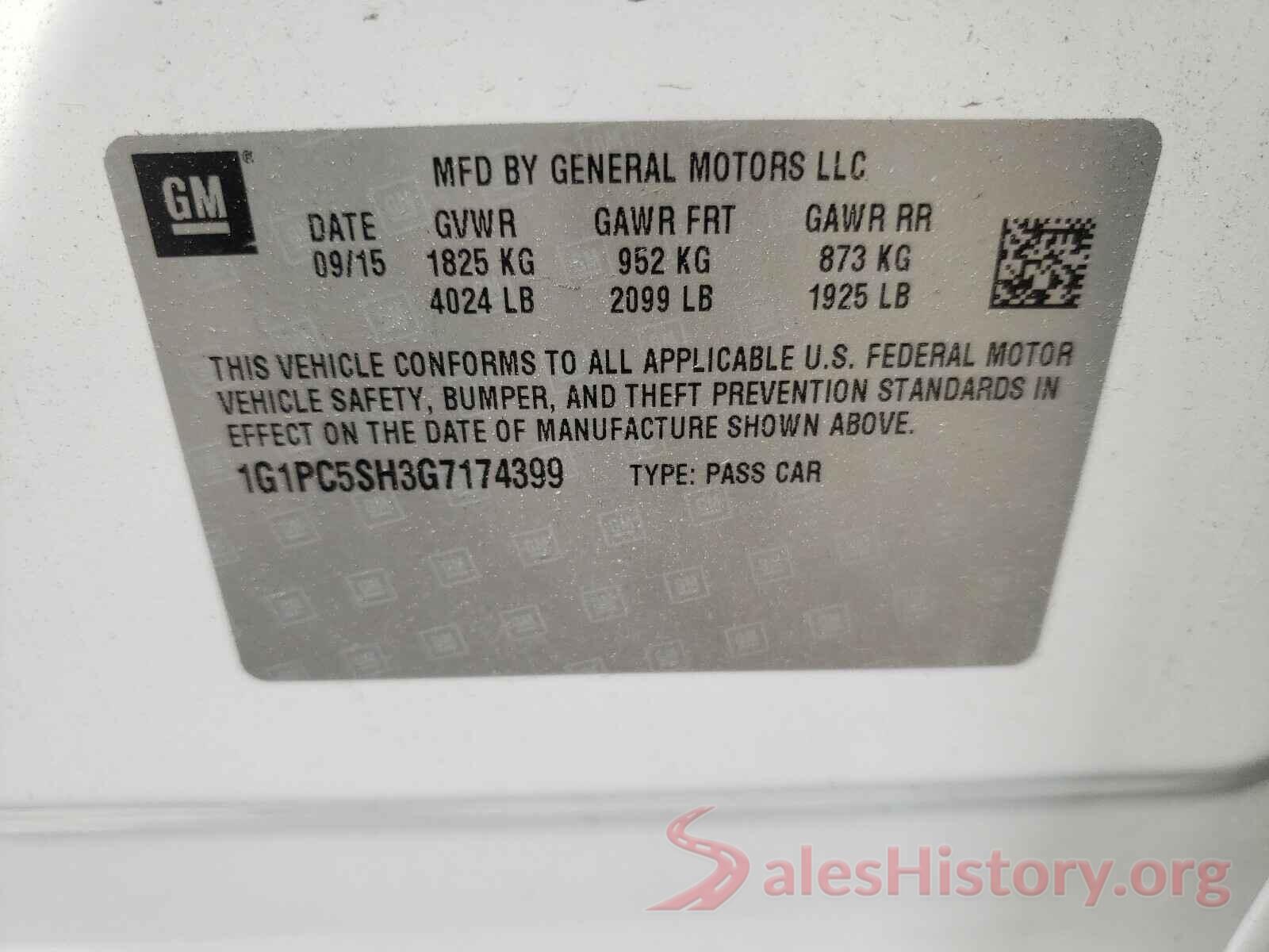 1G1PC5SH3G7174399 2016 CHEVROLET CRUZE