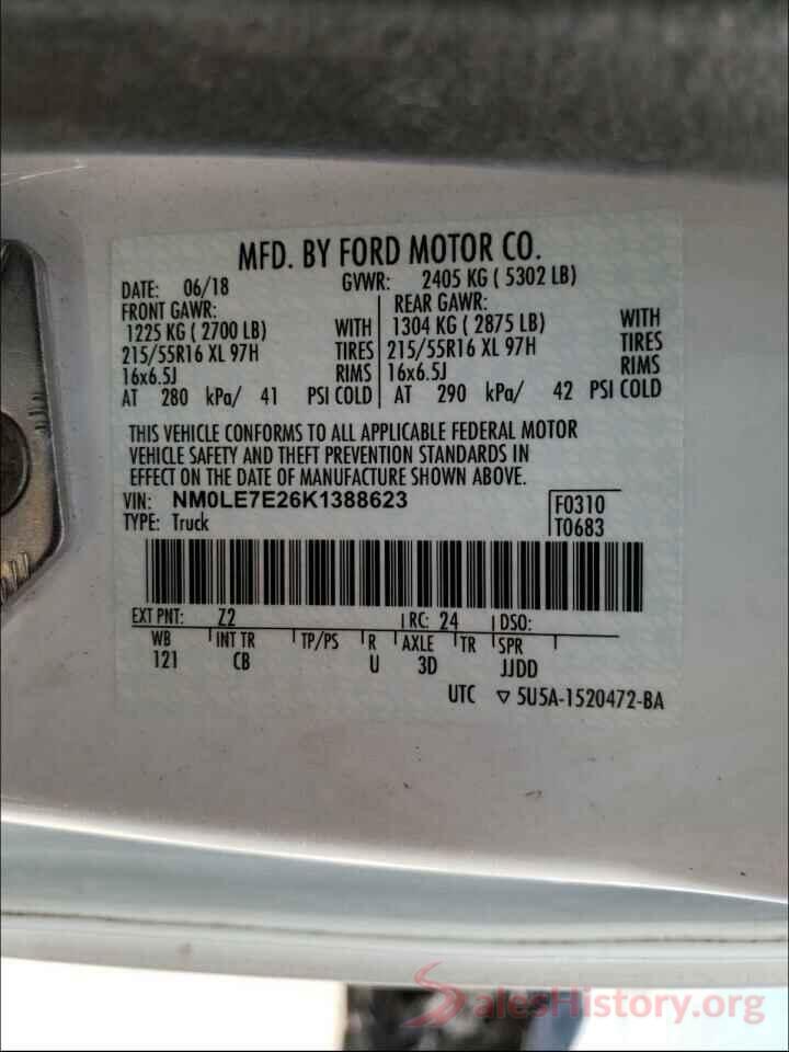 NM0LE7E26K1388623 2019 FORD TRANSIT CO