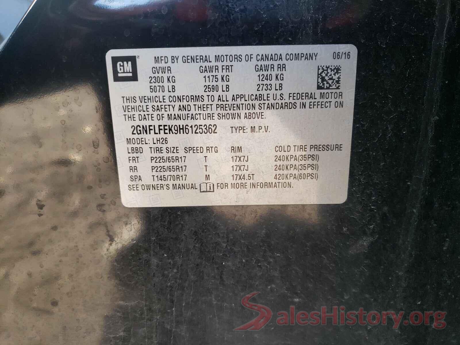 2GNFLFEK9H6125362 2017 CHEVROLET EQUINOX