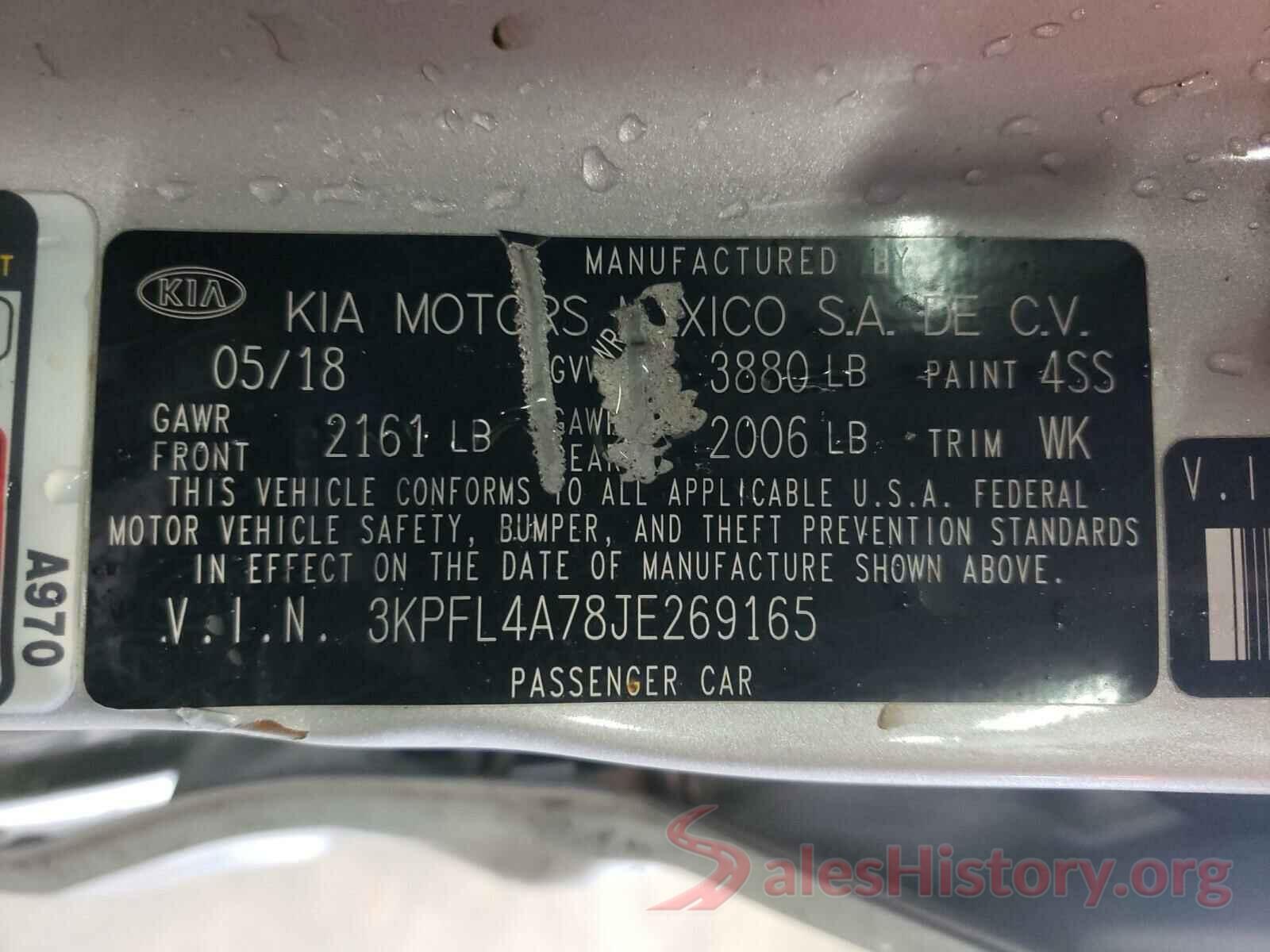 3KPFL4A78JE269165 2018 KIA FORTE