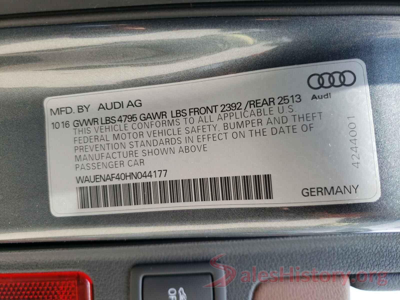 WAUENAF40HN044177 2017 AUDI A4