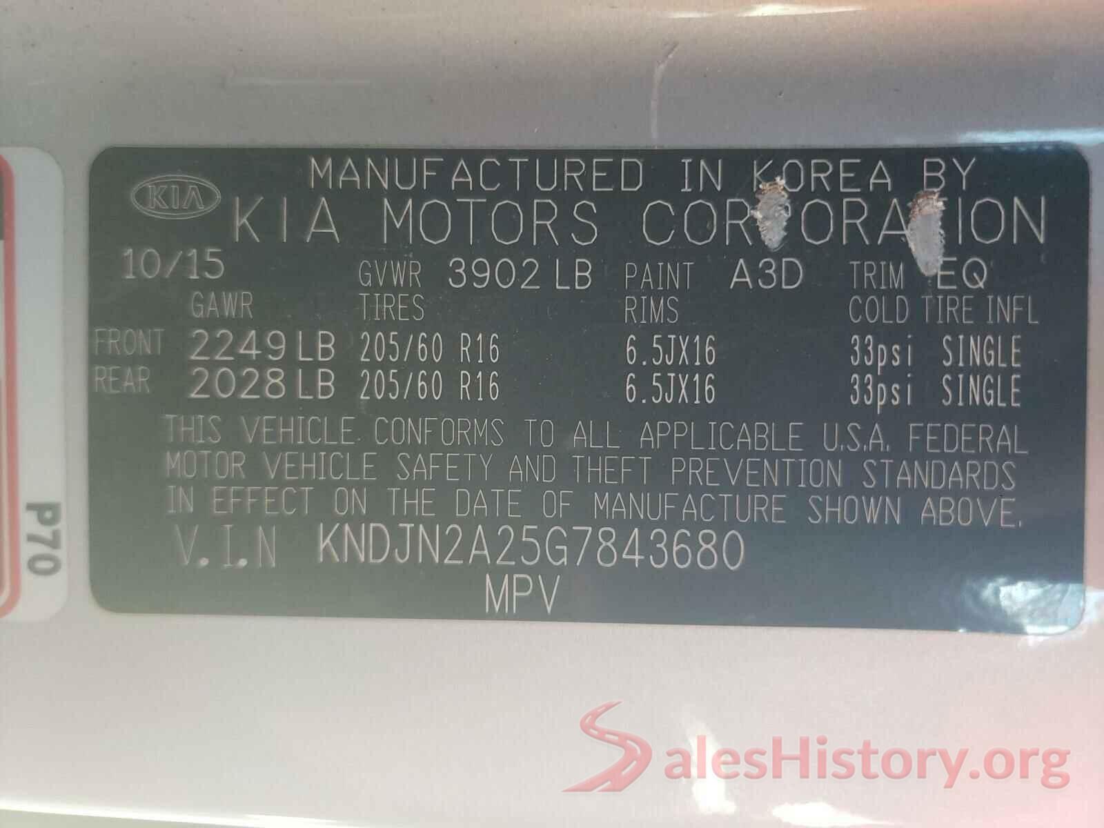 KNDJN2A25G7843680 2016 KIA SOUL