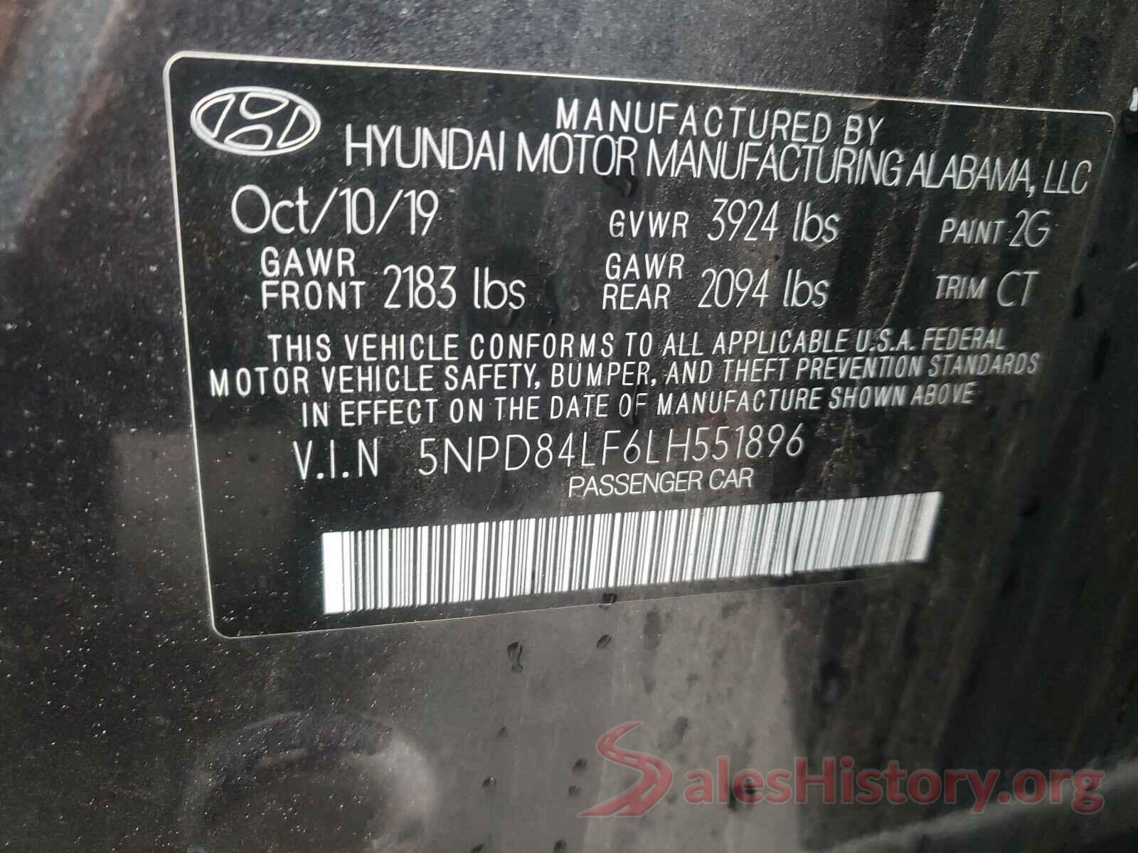 5NPD84LF6LH551896 2020 HYUNDAI ELANTRA