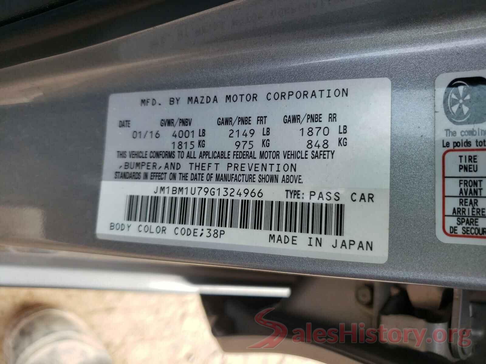 JM1BM1U79G1324966 2016 MAZDA 3