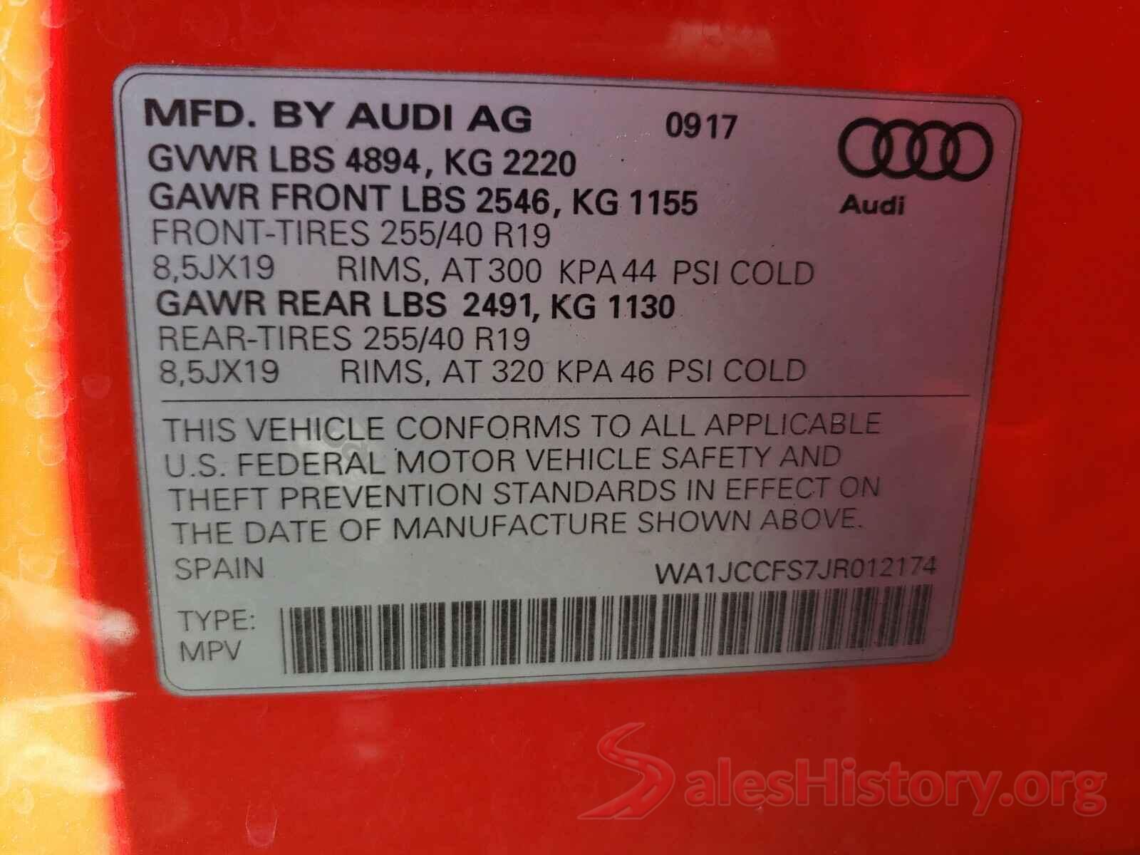 WA1JCCFS7JR012174 2018 AUDI Q3