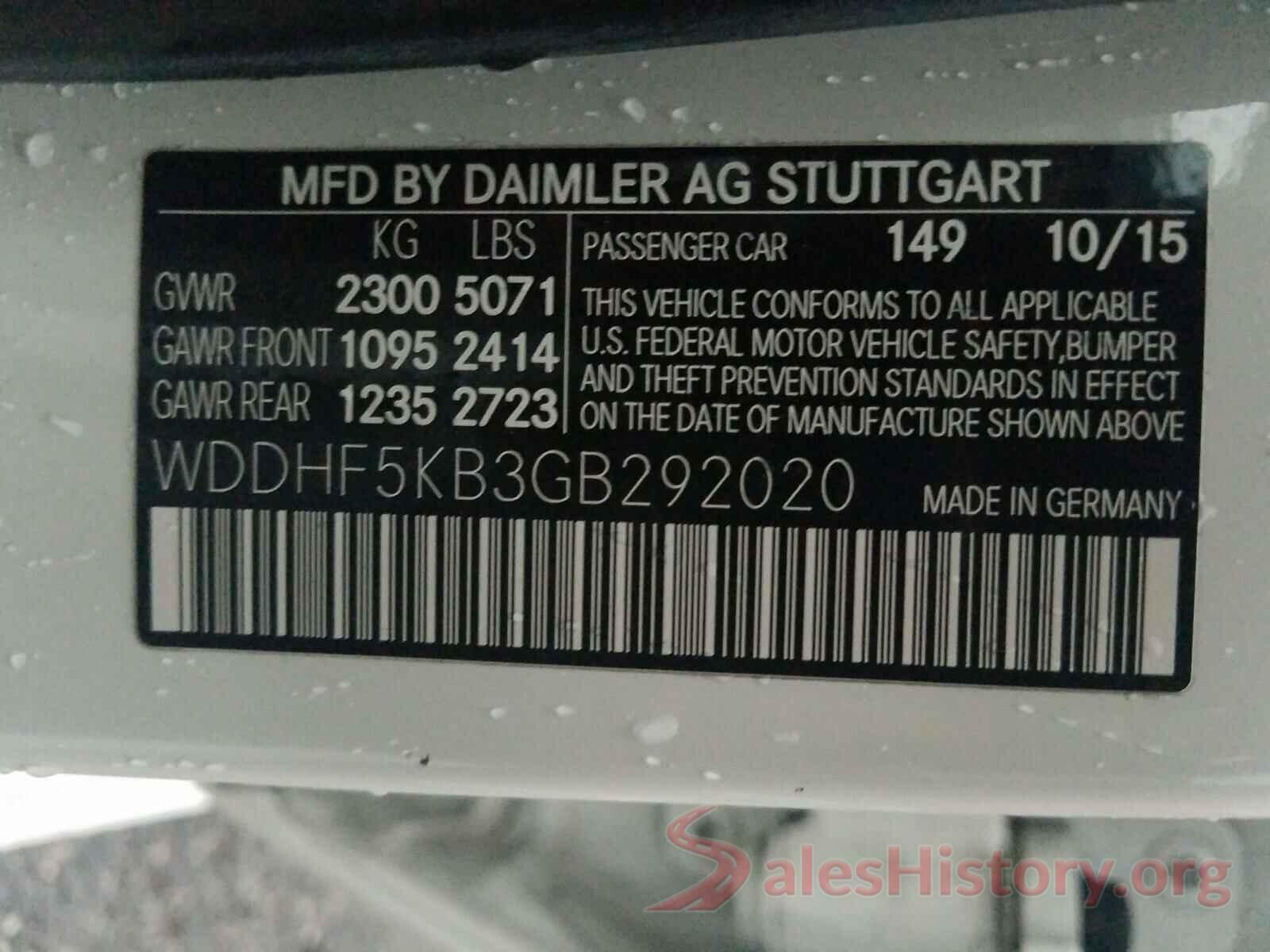 WDDHF5KB3GB292020 2016 MERCEDES-BENZ E CLASS